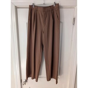 Halara Brown Wide Leg High Waisted Dress Pants Trousers office Womens Large
